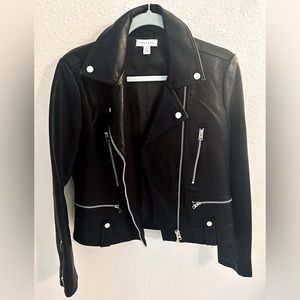 Topshop faux leather biker jacket